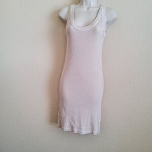 New Monrow Revolve Ribbed Tank Bodycon Mini Dress XS Beige